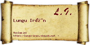Lungu Irén névjegykártya